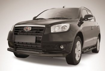 Защита переднего бампера Slitkoff (двойная, d76/57 мм) Geely (Джили) Emgrand X7 (Эмгранд) (2011-2015) дорестайлинг