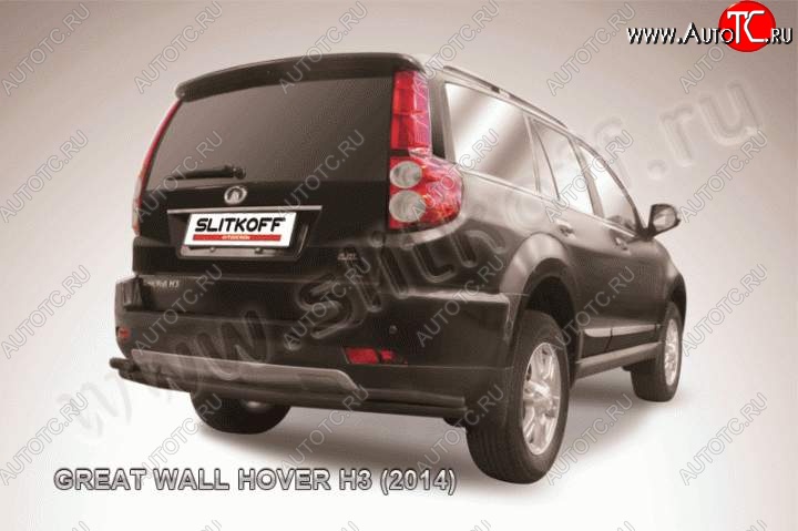 7 999 р. Защита заднего бампера Slitkoff (труба d57/d42)  Great Wall Hover H3 (2014-2016)  рестайлинг (Цвет: серебристый)  с доставкой в г. Нижний Новгород