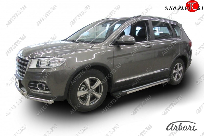 12 509 р. Порожки для ног Arbori Luxe Black Haval H6 (2013-2020)  с доставкой в г. Нижний Новгород