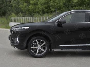 12 299 р. Защита переднего бампера (Ø42 мм, нержавейка, 4WD) SLITKOFF Haval F7x  дорестайлинг (2019-2022) (полированная нержавейка)  с доставкой в г. Нижний Новгород. Увеличить фотографию 4