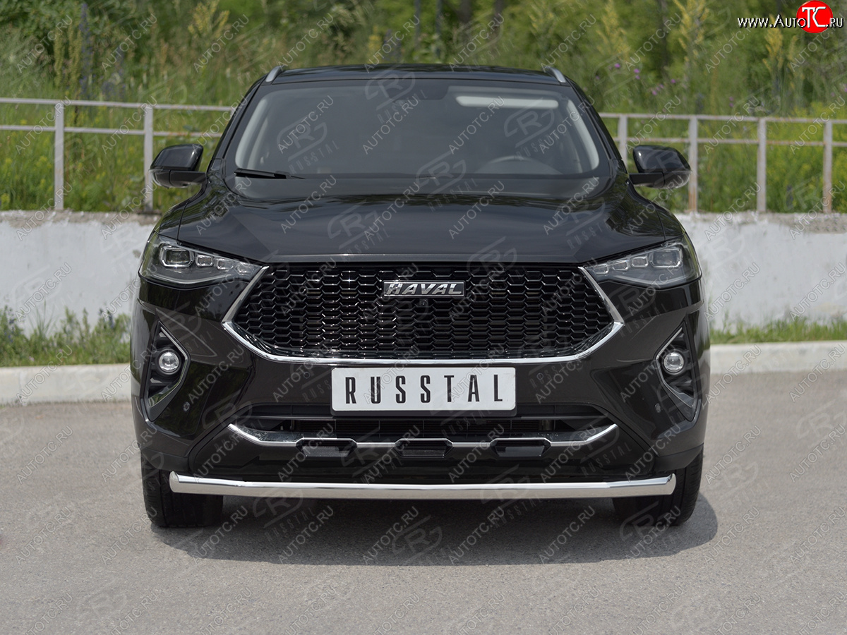 11 799 р. Защита переднего бампера (Ø63 мм секции, нержавейка, 1,5 4WD) SLITKOFF Haval F7x  дорестайлинг (2019-2022)  с доставкой в г. Нижний Новгород