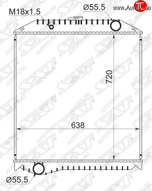 14 699 р. Радиатор двигателя SAT (пластинчатый, МКПП)  Hino 500 - Ranger  5  с доставкой в г. Нижний Новгород