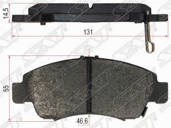 1 139 р. Комплект тормозных колодок SAT Honda Civic ES седан дорестайлинг (2000-2003)  с доставкой в г. Нижний Новгород. Увеличить фотографию 1