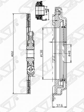 8 399 р. Комплект сцепления SAT (1,4/1,6)  Honda Civic (EG,  EJ,EK,EM,  ES,  EP,  EU), Domani (MB), HR-V (GH1,GH2,  GH3, GH4,  GH1, GH2)  с доставкой в г. Нижний Новгород. Увеличить фотографию 1