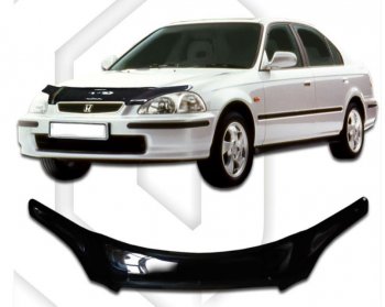 1 999 р. Дефлектор капота (EK2, EK3, EK4, EK9) CA-Plastic Honda Civic EJ,EK,EM седан дорестайлинг (1995-1998) (Classic черный, Без надписи)  с доставкой в г. Нижний Новгород. Увеличить фотографию 1