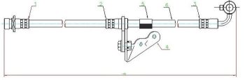 Левый тормозной шланг передний SAT Honda Domani MB (1997-2000)