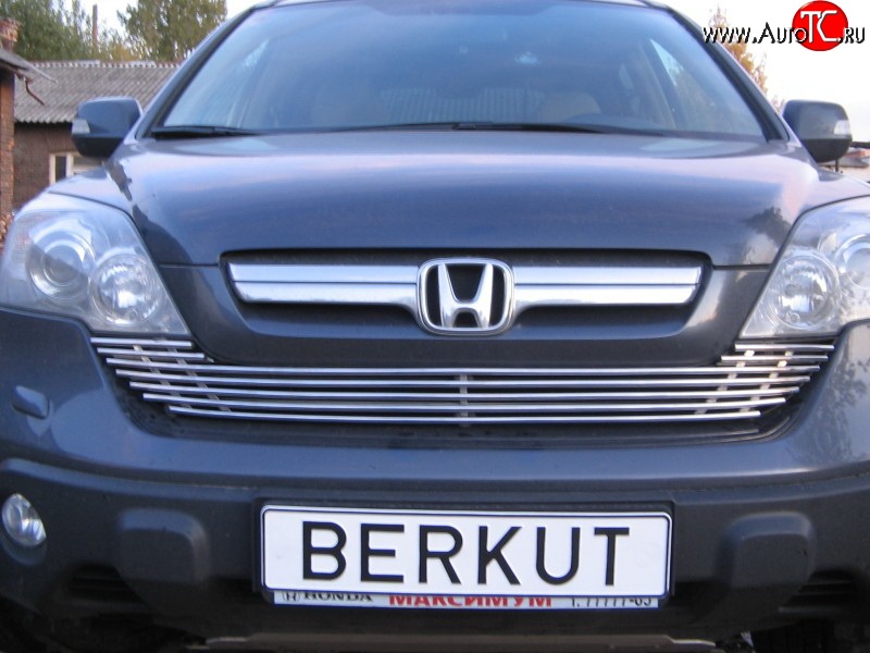 4 599 р. Декоративная вставка воздухозаборника Berkut Honda CR-V RE1,RE2,RE3,RE4,RE5,RE7 дорестайлинг (2007-2010)  с доставкой в г. Нижний Новгород