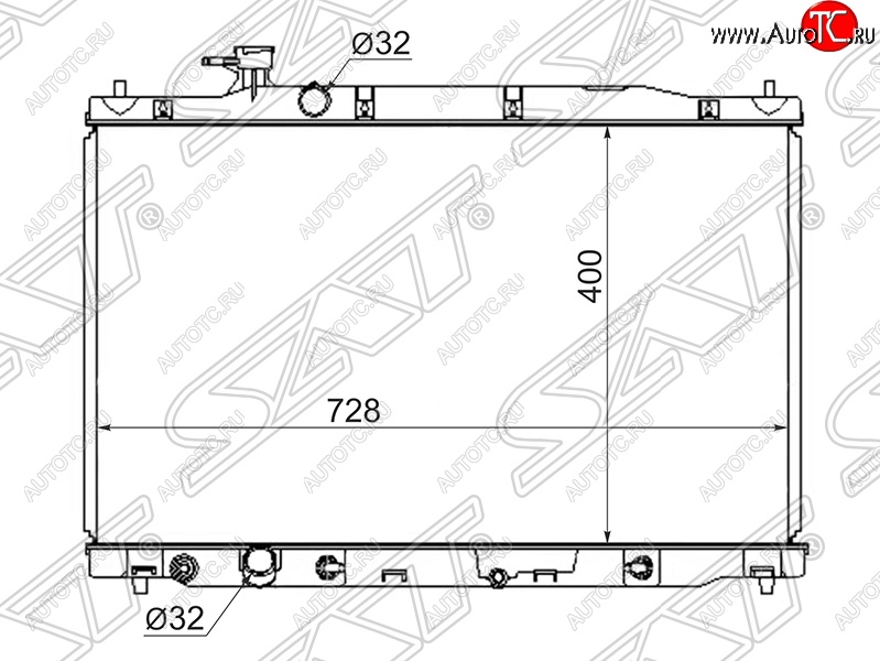 7 949 р. Радиатор двигателя SAT (пластинчатый, МКПП/АКПП)  Honda CR-V  RE1,RE2,RE3,RE4,RE5,RE7 (2007-2012) дорестайлинг, рестайлинг  с доставкой в г. Нижний Новгород