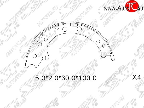 1 779 р. Колодки ручного тормоза SAT  Honda CR-V  RE1,RE2,RE3,RE4,RE5,RE7 (2007-2012) дорестайлинг, рестайлинг  с доставкой в г. Нижний Новгород