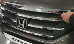 2 999 р. Накладка на капот СТ Honda CR-V RM1,RM3,RM4 дорестайлинг (2012-2015)  с доставкой в г. Нижний Новгород. Увеличить фотографию 2