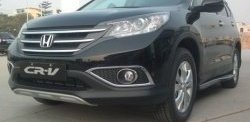 9 749 р. Накладка на передний бампер CT Honda CR-V RM1,RM3,RM4 дорестайлинг (2012-2015) (Неокрашенная)  с доставкой в г. Нижний Новгород. Увеличить фотографию 2