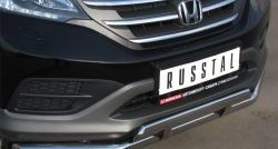 22 799 р. Защита переднего бампера (2 трубыØ63 и 42 мм, нержавейка) SLITKOFF  Honda CR-V  RM1,RM3,RM4 (2012-2015) дорестайлинг  с доставкой в г. Нижний Новгород. Увеличить фотографию 2