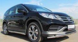 29 799 р. Защита порогов из круглой трубы диаметром 42 мм SLITKOFF  Honda CR-V  RM1,RM3,RM4 (2012-2015) дорестайлинг  с доставкой в г. Нижний Новгород. Увеличить фотографию 4