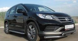 21 699 р. Широкая защита порогов SLITKOFF  Honda CR-V  RM1,RM3,RM4 (2012-2015) дорестайлинг  с доставкой в г. Нижний Новгород. Увеличить фотографию 2