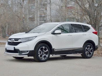 14 699 р. Защита переднего бампера (2 трубыØ63 и 75х42 мм, нержавейка) Russtal Honda CR-V RW,RT дорестайлинг (2016-2020)  с доставкой в г. Нижний Новгород. Увеличить фотографию 3