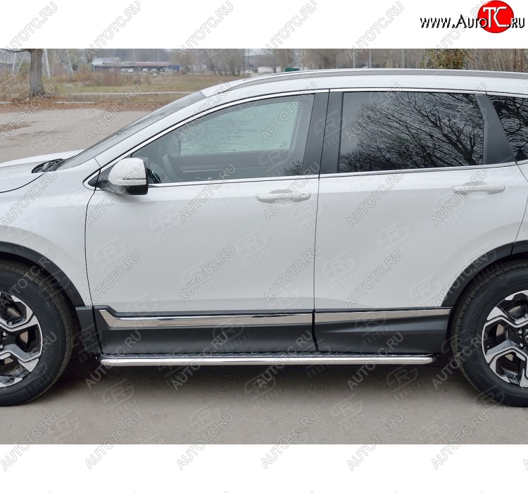 20 749 р. Широкая защита порогов с листом SLITKOFF Honda CR-V RW,RT дорестайлинг (2016-2020)  с доставкой в г. Нижний Новгород