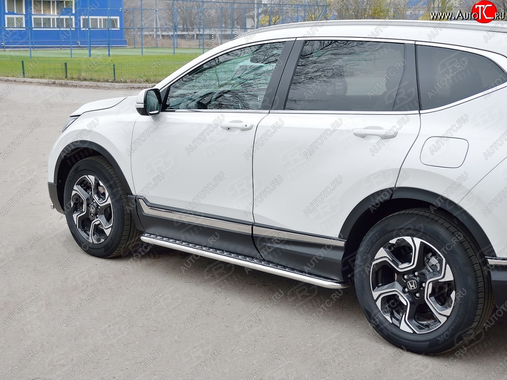 19 799 р. Широкая защита порогов SLITKOFF v2 Honda CR-V RW,RT дорестайлинг (2016-2020)  с доставкой в г. Нижний Новгород