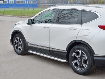 24 749 р. Широкая защита порогов из трубы d63 мм SLITKOFF v1 Honda CR-V RW,RT дорестайлинг (2016-2020)  с доставкой в г. Нижний Новгород. Увеличить фотографию 3