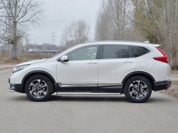 16 549 р. Защита порогов из круглой трубы диаметром 63 мм SLITKOFF v2  Honda CR-V  RW,RT (2016-2020) дорестайлинг  с доставкой в г. Нижний Новгород. Увеличить фотографию 2