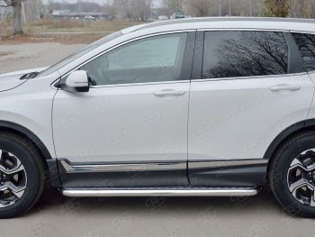 23 749 р. Широкая защита порогов из трубы диаметром 63 мм SLITKOFF v2 Honda CR-V RW,RT дорестайлинг (2016-2020)  с доставкой в г. Нижний Новгород. Увеличить фотографию 3