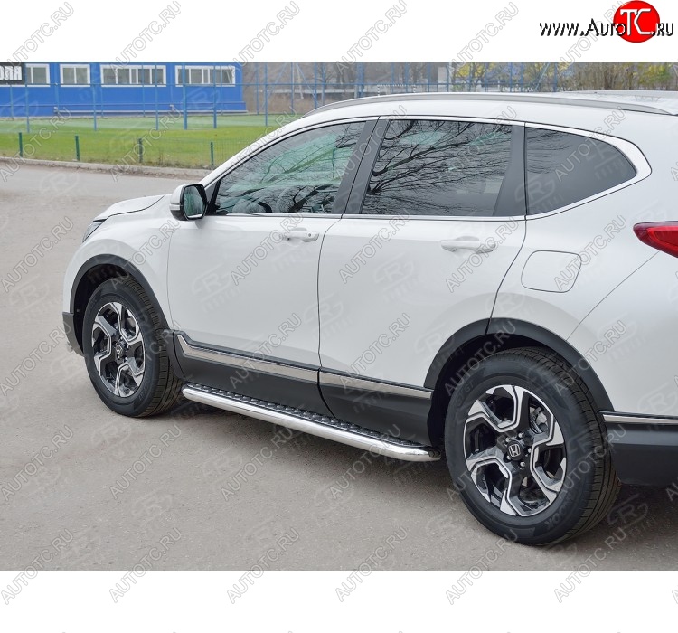 23 749 р. Широкая защита порогов из трубы диаметром 63 мм SLITKOFF v2 Honda CR-V RW,RT дорестайлинг (2016-2020)  с доставкой в г. Нижний Новгород