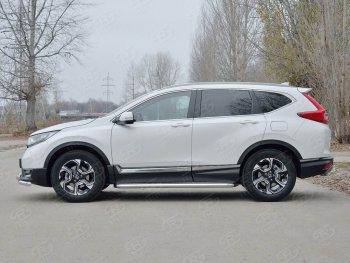 38 999 р. Широкая защита порогов из трубы диаметром 63 мм SLITKOFF v3  Honda CR-V  RW,RT (2016-2020) дорестайлинг  с доставкой в г. Нижний Новгород. Увеличить фотографию 2