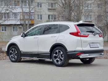 13 999 р. Защита заднего бампера (Ø63 и 42, дуги, нержавейка) SLITKOFF Honda CR-V RW,RT дорестайлинг (2016-2020)  с доставкой в г. Нижний Новгород. Увеличить фотографию 3