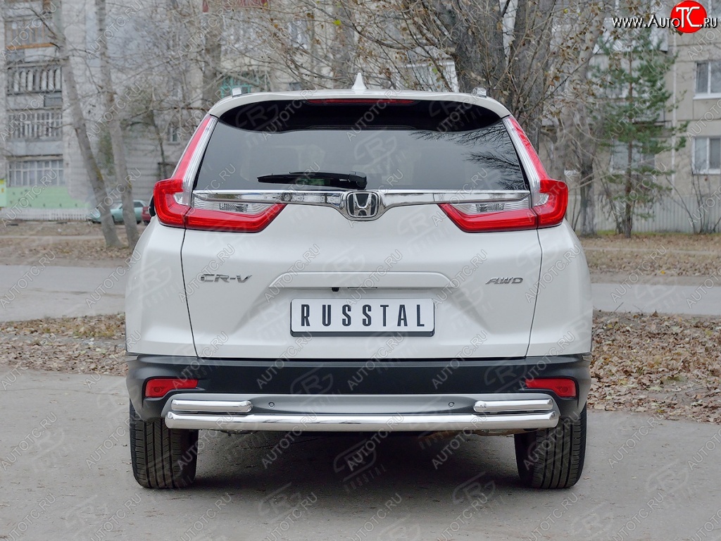 13 999 р. Защита заднего бампера (Ø63 и 42, дуги, нержавейка) SLITKOFF Honda CR-V RW,RT дорестайлинг (2016-2020)  с доставкой в г. Нижний Новгород