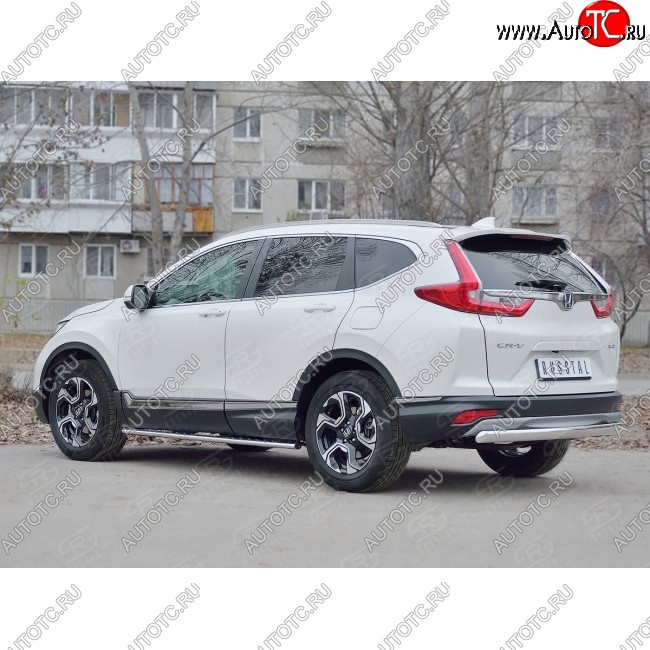 15 649 р. Защита заднего бампера (Ø75x42 мм, нержавейка) Russtal Honda CR-V RW,RT дорестайлинг (2016-2020)  с доставкой в г. Нижний Новгород