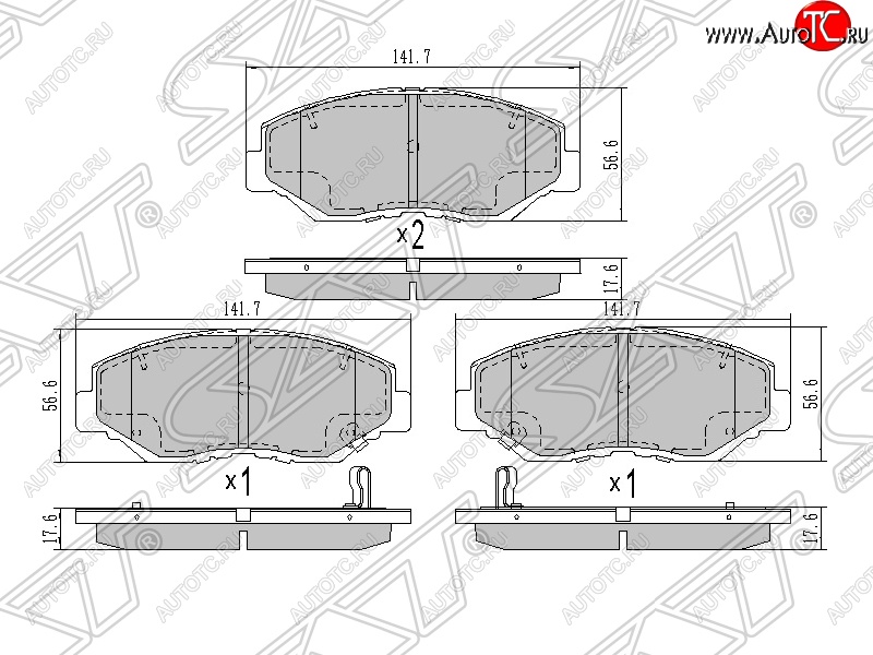 1 499 р. Колодки тормозные SAT (передние)  Honda Accord  CL - CR-V  RD4,RD5,RD6,RD7,RD9   с доставкой в г. Нижний Новгород