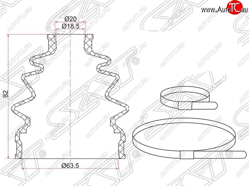 399 р. Пыльник ШРУСа (наружный) SAT  Honda Fit  1 (2001-2007), Mazda 323/Familia  седан (1998-2004)  с доставкой в г. Нижний Новгород