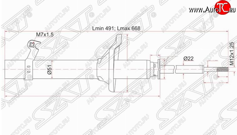 3 899 р. Левый амортизатор передний SAT  Honda HR-V ( GH1,GH2,  GH3, GH4,  GH1, GH2) (1998-2005) дорестайлинг 3 дв., дорестайлинг 5 дв., рестайлинг 3 дв., рестайлинг 5 дв.  с доставкой в г. Нижний Новгород