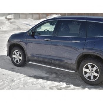 22 999 р. Пороги труба с листом d42 SLITKOFF (вариант №2)  Honda Pilot  YF6 (2016-2019) дорестайлинг  с доставкой в г. Нижний Новгород. Увеличить фотографию 3