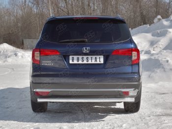 10 849 р. Защита заднего бампера (Ø63 мм, нержавейка) Russtal Honda Pilot YF6 дорестайлинг (2016-2019)  с доставкой в г. Нижний Новгород. Увеличить фотографию 4