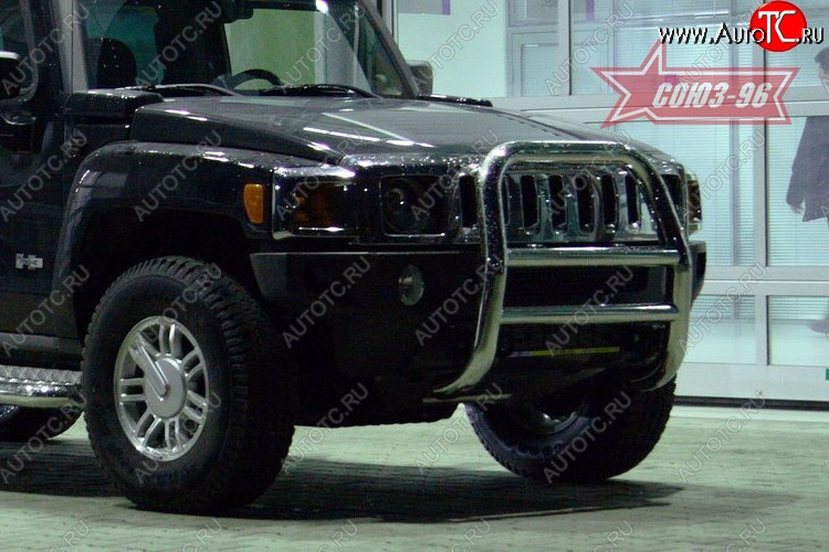 19 439 р. Защита переднего бампера Souz-96 (d76) HUMMER H3 (2005-2010)  с доставкой в г. Нижний Новгород