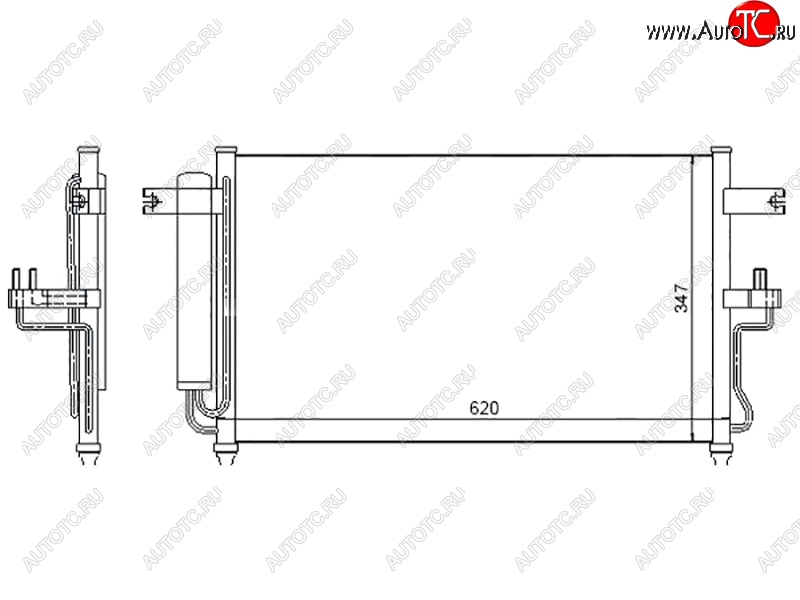 5 299 р. Радиатор кондиционера SAT  Hyundai Accent  седан ТагАЗ (2001-2012)  с доставкой в г. Нижний Новгород