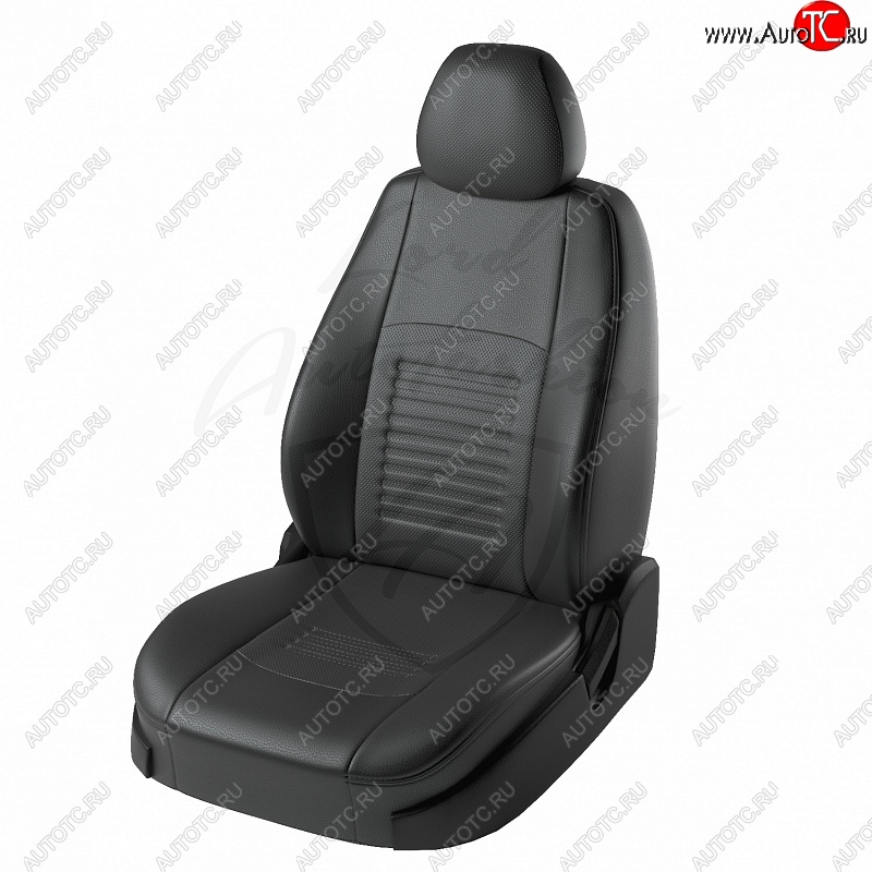 9 449 р. Чехлы для сидений Lord Autofashion Турин (экокожа) Hyundai Accent седан ТагАЗ (2001-2012) (Чёрный, вставка чёрная)  с доставкой в г. Нижний Новгород