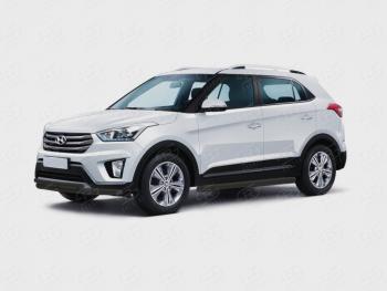 Защита переднего бампера (2 трубы Ø63 и 42 мм, окрашенная) SLITKOFF Hyundai (Хюндаи) Creta (Крета)  GS (2015-2021) GS дорестайлинг, рестайлинг ()