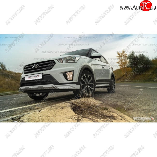 8 599 р. Накладка переднего бампера TopKontur Design Hyundai Creta GS дорестайлинг (2015-2019) (Неокрашенная)  с доставкой в г. Нижний Новгород