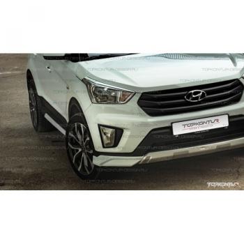 8 599 р. Накладка переднего бампера TopKontur Design Hyundai Creta GS дорестайлинг (2015-2019) (Неокрашенная)  с доставкой в г. Нижний Новгород. Увеличить фотографию 2