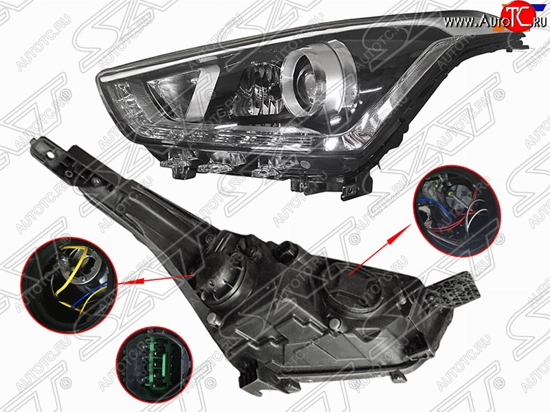 15 349 р. Левая передняя фара SAT (диодная, линза) Hyundai Creta GS дорестайлинг (2015-2019)  с доставкой в г. Нижний Новгород