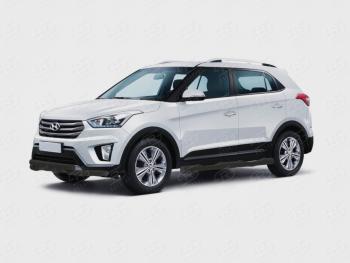 Защита порогов (Ø76 мм, с проступью) Russtal Hyundai Creta GS дорестайлинг (2015-2019)