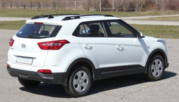 8 199 р. Комплект рейлингов АПС  Hyundai Creta  GS (2015-2021) дорестайлинг, рестайлинг (Серебристые без поперечин )  с доставкой в г. Нижний Новгород. Увеличить фотографию 7