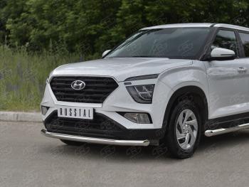 13 549 р. Защита переднего бампера (Ø63 мм, нержавейка) Russtal Hyundai Creta SU (2020-2022)  с доставкой в г. Нижний Новгород. Увеличить фотографию 2