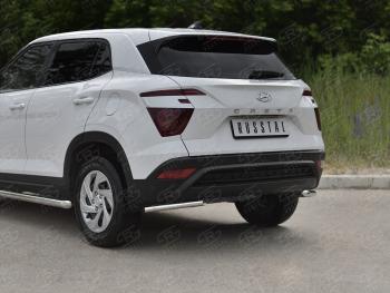 10 349 р. Защита заднего бампера (Ø42 мм, уголки, нержавейка) SLITKOFF  Hyundai Creta  SU (2020-2022)  с доставкой в г. Нижний Новгород. Увеличить фотографию 2