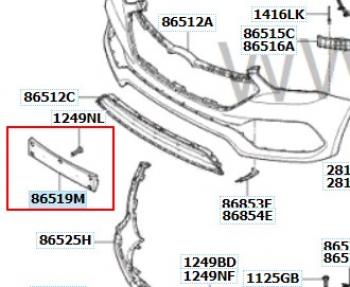 6 549 р. Подиум гос.номера HYUNDAI/KIA/MOBIS Hyundai Santa Fe DM рестайлинг (2015-2019)  с доставкой в г. Нижний Новгород. Увеличить фотографию 2