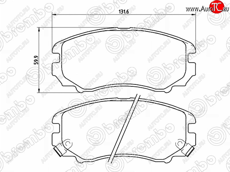 3 199 р. Комплект передних тормозных колодок BREMBO KIA Soul PS дорестайлинг (2014-2016)  с доставкой в г. Нижний Новгород