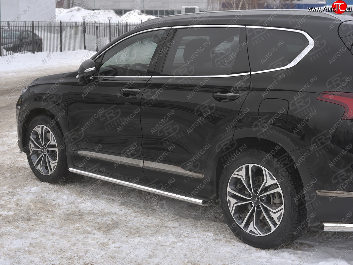 31 649 р. Пороги из трубы 120х60 овал с проступью Russtal Hyundai Santa Fe TM дорестайлинг (2018-2021)  с доставкой в г. Нижний Новгород