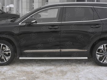 31 649 р. Пороги из трубы 120х60 овал с проступью Russtal Hyundai Santa Fe TM дорестайлинг (2018-2021)  с доставкой в г. Нижний Новгород. Увеличить фотографию 3