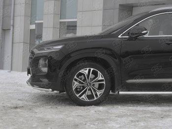 24 599 р. Защита переднего бампера из труб d42 SLITKOFF  Hyundai Santa Fe  TM (2018-2021) дорестайлинг  с доставкой в г. Нижний Новгород. Увеличить фотографию 2